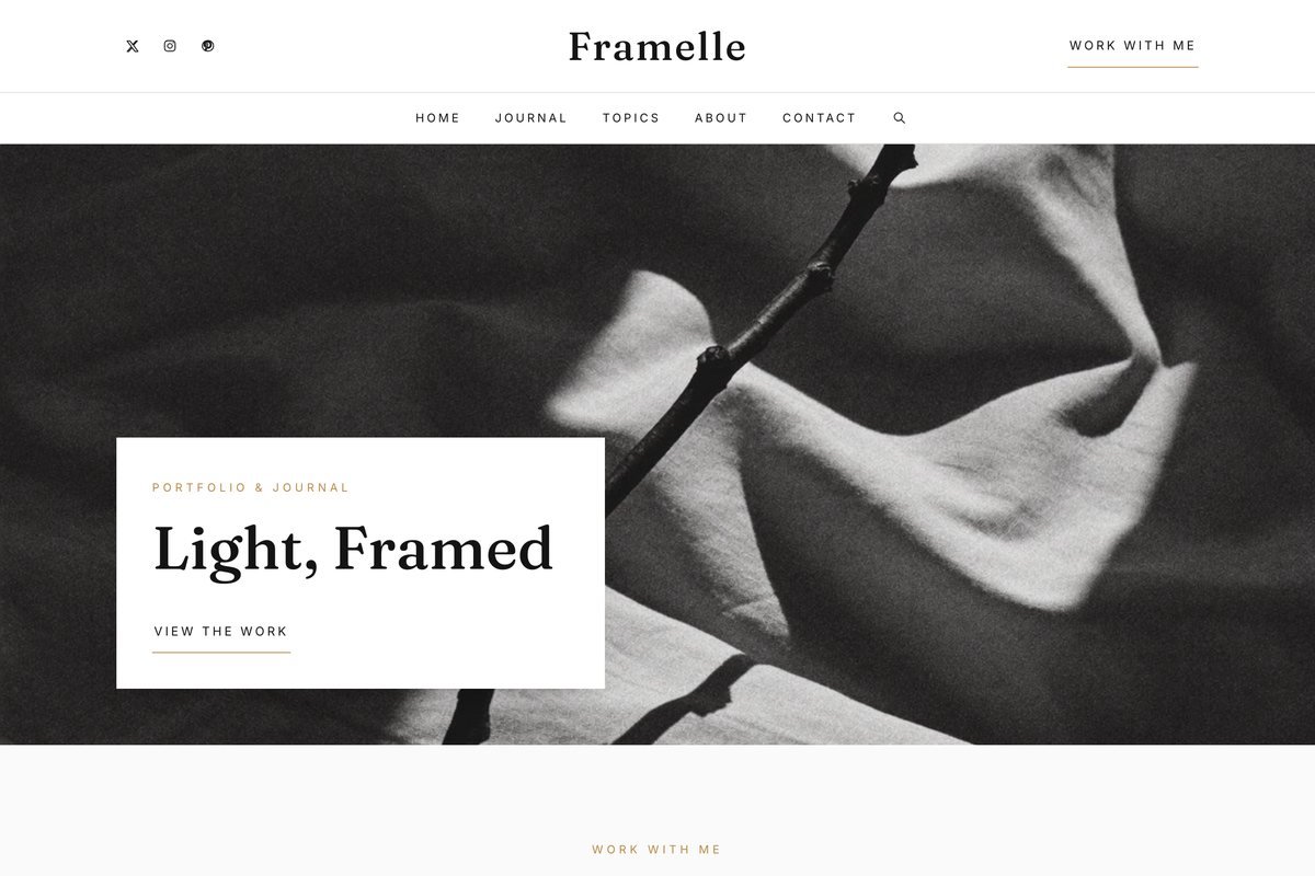 Framelle homepage hero