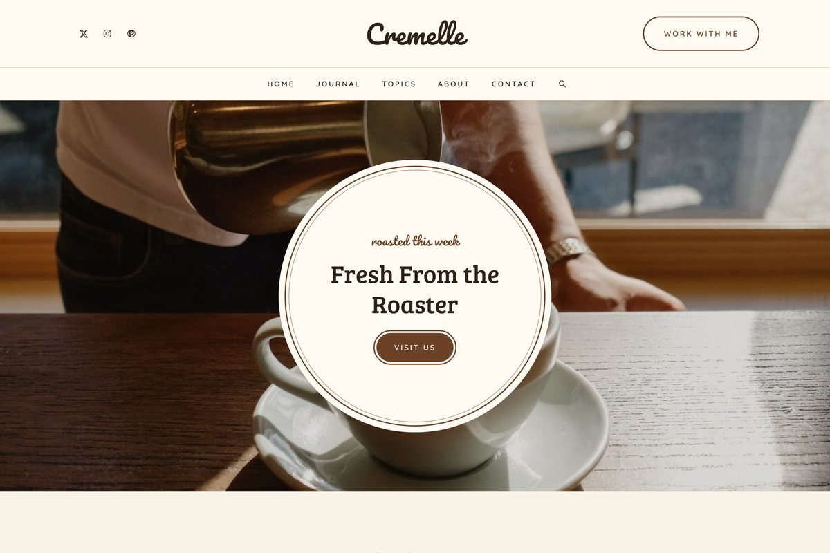 Cremelle homepage hero