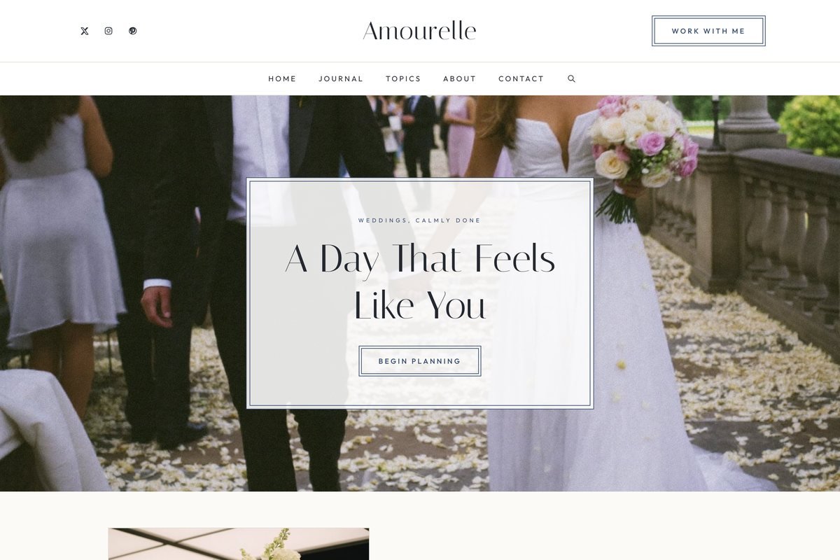 Amourelle homepage hero