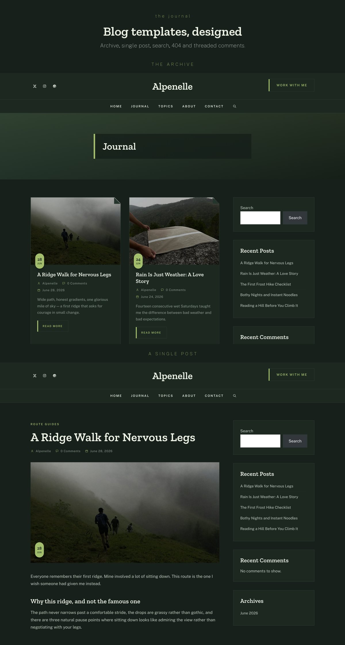 Alpenelle blog templates