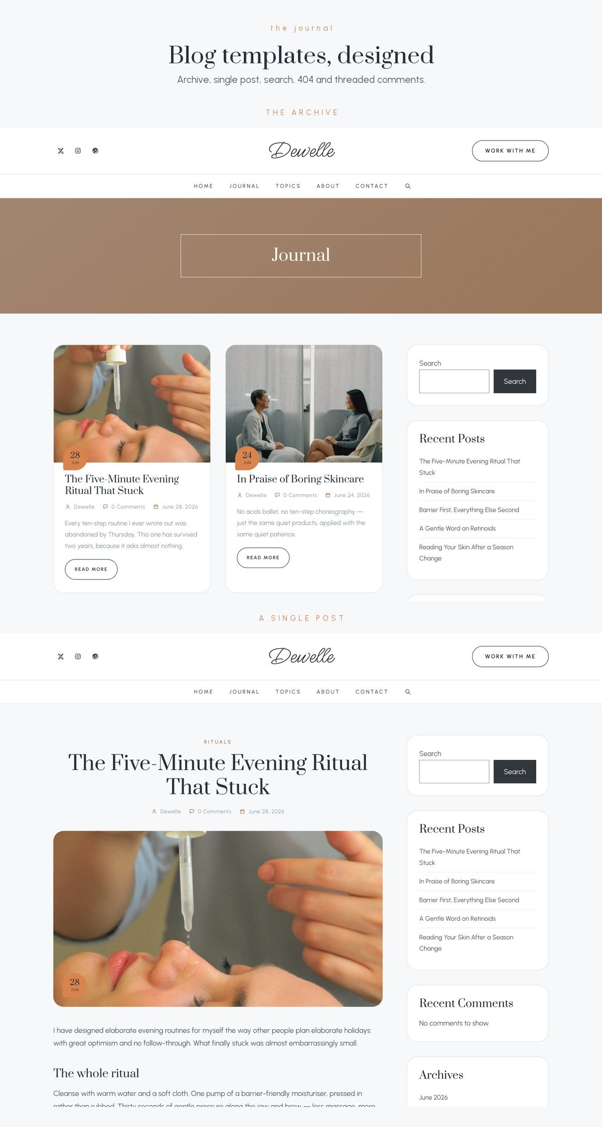 Dewelle blog templates