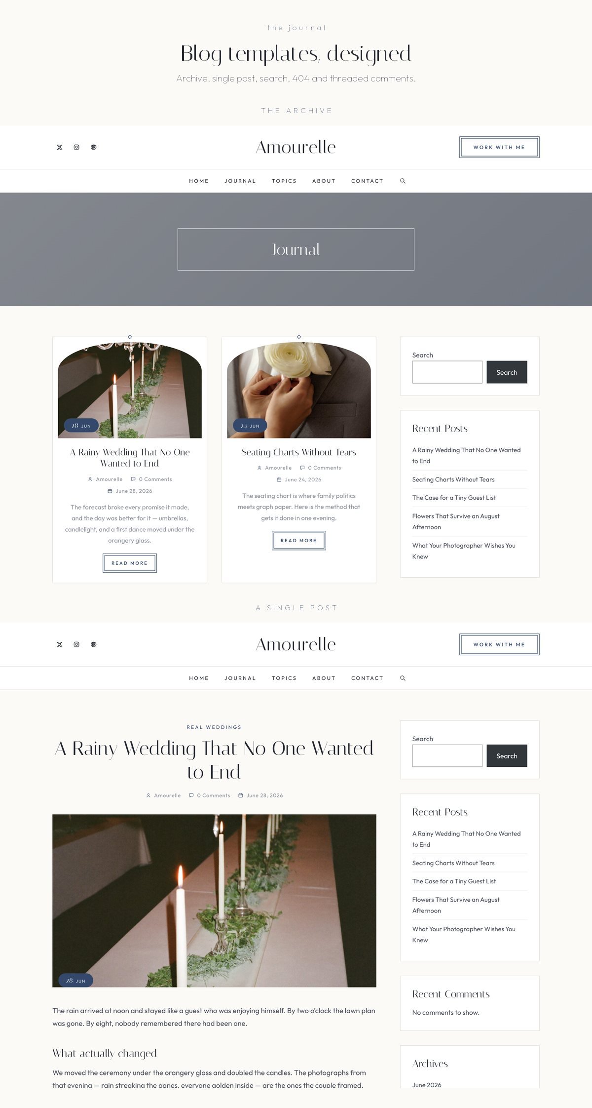 Amourelle blog templates