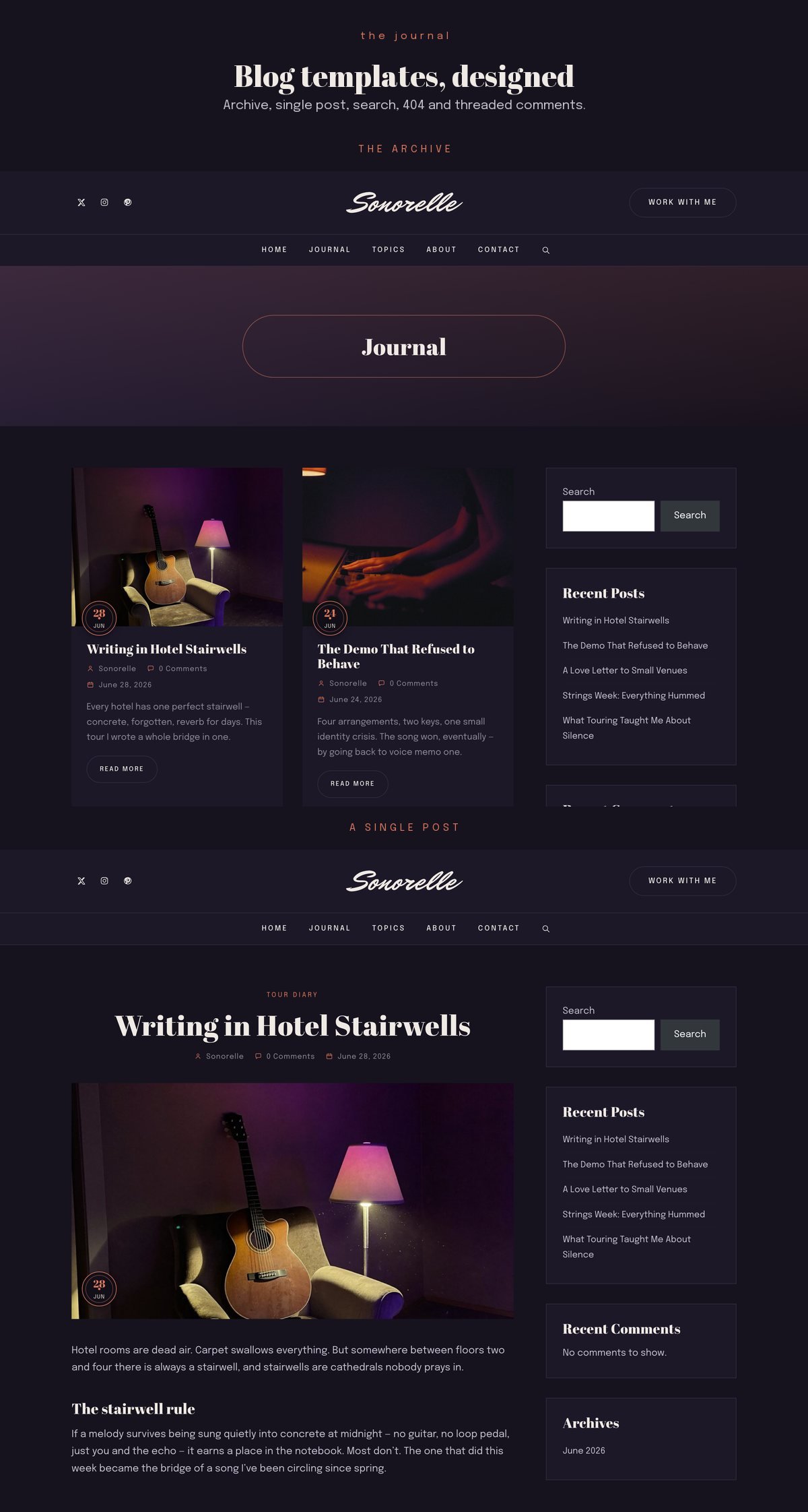 Sonorelle blog templates