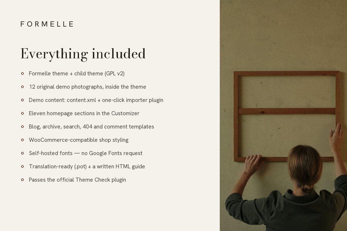What is included with Formelle