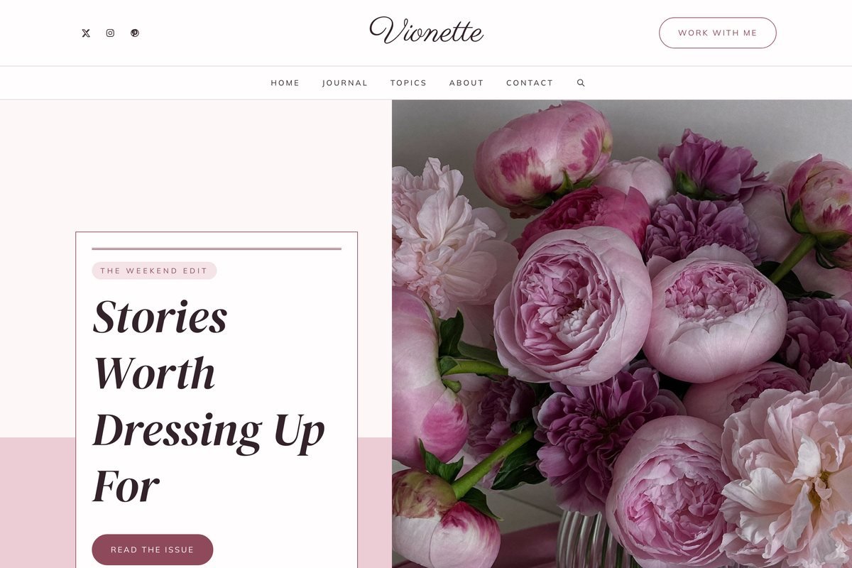 Vionette homepage hero
